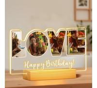 Veilleuse personnalisée pour couples - Lampe photo LED en acrylique personnalisée, cadeau d'anniversaire pour lui/elle, cadre photo d'amour avec plaque de chanson, décoration de chambre unique, cadeau
