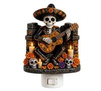 Veilleuse plate décorative d'Halloween avec capteur crépusculaire automatique LED pour chambre d'enfant, salon, prises effrayantes, avec boîtier en acrylique, économie d'énergie