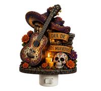 Veilleuse plate décorative d'Halloween avec capteur crépusculaire automatique LED pour chambre d'enfant, salon, prises effrayantes, avec boîtier en acrylique, économie d'énergie