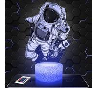 Veilleuse pour enfants Astronaute Fusée decoration chambre d'enfant. Idée cadeau noel garçon 4, 5, 6, 7, 8, 9, 10 ans. Lampe de chevet Astronaute Fusée Cosmonaute Vaisseau Spacial