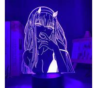 Veilleuse pour enfants, Darling in The FRANXX 02 Zero Two Anime Figure 3D Illusion Lampe veilleuse créative pour chambre d'enfant fille Décoration de chambre Cadeau d'anniversaire