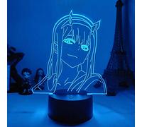 Veilleuse pour enfants, Darling in The FRANXX 02 Zero Two Anime Figure Lampe Illusion 3D Anime Veilleuse créative pour Enfants Filles Décoration Chambre Cadeau d'anniversaire