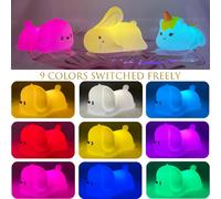 Veilleuse Pour Enfants Led Lampe De Chambre À Coucher Décorative 9 Couleurs Changeantes Pour Lumières De La Chambre D'enfant Alimentée Par Piles Cadeau Pour Filles Et Garçons - Papa Chiot