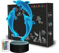 Veilleuse Pour Enfants Océan Dauphin 3d Veilleuse Marsouin Lampe De Chevet Avec Télécommande 16 Changement De Couleur Noël Halloween Cadeau D'anniversaire Pour Enfant Bébé Fille