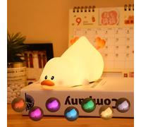 Veilleuse Pour Enfants,Veilleuse Canard Colorée Pour Chambre D'enfant, Minuterie De 1/3 Heure,Rechargeable Veilleuse Animale Pour Bébé Enfant En Bas Âge Fille Cadeau D'anniversaire Kawaii