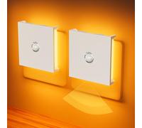 Veilleuse Prise Electrique, 2PCS Veilleuse Enfant, Dimmable Veilleuse Detecteur de Mouvement avec Fonction Mémoire, 1800K Jaune Chaud Veilleuse Prise Veilleuse Bébé pour Chambre Cuisine Escalie