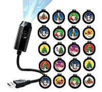 Veilleuse Projecteur De Noël Plug And Play - Lampe LED HD Intelligente | Rotative, 20 Disques À Thème, Halloween, Noël, USB Col De Cygne, Décoration Mur Et Plafond Pour Chambre, Salon, Maison
