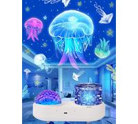 Veilleuse projecteur de vagues de l'océan pour chambre d'enfant - 10 couleurs de vagues de l'océan + 6 films, minuterie de rotation à 360° pour enfants, bébés filles, anniversaire, Noël, cadeaux