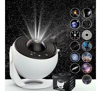 Veilleuse projecteur d'étoiles - Projecteur d'univers rotatif à 360° avec image galaxie HD, puits de lumière 12 en 1 pour chambre à coucher