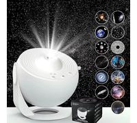 Veilleuse projecteur d'étoiles - Projecteur d'univers rotatif à 360° avec image galaxie HD, puits de lumière 12 en 1 pour chambre à coucher