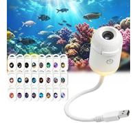 Veilleuse Projecteur Galaxie 2 En 1 Holographique Hd Smart Dynamic 5d, Plug and Play Hd Star Projector, Projecteur Ciel Étoiles et Océan Rotatif 360°Lune Usb Pour Plafond (Avec 24 Films)