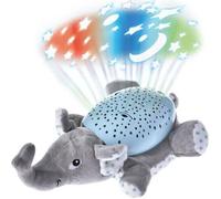 Veilleuse Projecteur Musicale et Lumineuse Peluche Veilleuse Jouet Projecteurs Étoiles à Pile Éléphant Gris/Bleu