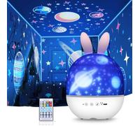 Veilleuse projecteur projecteur d'étoiles à intensité variable veilleuse musicale LED rotative à 360° motif lapin