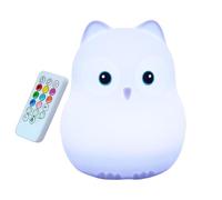 Veilleuse rechargeable en silicone pour chambre d'enfant en forme de chouette | Lampe de lit mignonne en silicone adaptée pour l'étude et la chambre des enfants (blanc, 10. 15 x 9. 75 cm)