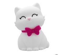 Dhink - Veilleuse LED Chat - Lampe de chevet silicone pour bébé et enfant - Blanc