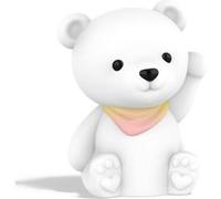 DHINK - Veilleuse Rechargeable LED Ourson - Lampe de nuit silicone pour chambre Bébé et Enfant - Lampe chevet Enfant - Cadeau Naissance, Blanc