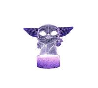 Veilleuse Star Wars Lampe 3D Illusion Enfants Wafenso, 7 Couleurs avec Telecommande (12*12*5CM)-Multicolore
