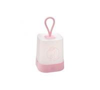 Veilleuse tactile en silicone pour enfant avec poignée motif lapin qui dort LED - Rose - H 16 cm