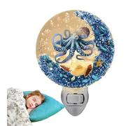 Veilleuse Thème Océan - Lampe Lumineuse Style , Charmant Accessoire Bord De Mer, Applique Murale Vintage Créature Marine, Bleu Mignon | Éclairage D'Ambiance Doux Et Apaisant, Inspiré Par L'ambian