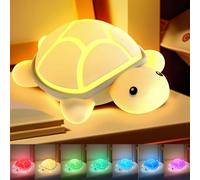 Veilleuse tortue pour enfants, 7 couleurs changeantes et contrôle tactile, lampe LED rechargeable USB en silicone pour l'allaitement, le sommeil de bébé, la crèche, cadeau pour garçons et filles