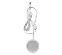 Veilleuse USB avec LED 3 W Puissance et Inline Blanc 4000 K | Forme ronde, prise USB-A pour alimentation filaire, contrôle par bouton poussoir en ligne, éclairage d'accentuation local