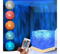 Veilleuse USB Lampe Aurora RGB 3D, Projecteur de vagues d'eau Lampe Led Aurore boréale Avec 30 modes de lumière Dimmable pour chambre à coucher Fête Enfants Chambre Décoration