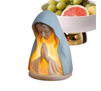 Veilleuse Vierge Marie - Lampe de table Sainte Mère de 12,7 cm, lampe de statue religieuse, de table de dévotion LED avec protection douce des yeux | Décor religieux à piles pour chambre d'