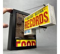 Veilleuse vintage pour magasin de disques - Applique murale rétro pour studio de disques, boîte lumineuse de style vintage - Lecteur d'enregistrement élégant - Jaune accrocheur (camouflage)