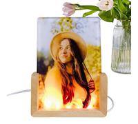 Veilleuses à sublimation | Veilleuse en acrylique à sublimation | Base de support pour travaux manuels | Pour anniversaire et Noël, voiture, hommes et femmes, chambre à coucher, table de chevet
