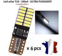 Veilleuses LED W5W T10 - Canbus - Anti Erreur ODB - 6500k Xénon - 24 SMD