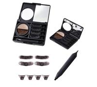 Veilna 3-in-1 Eyeliner Waterproof Smudge-Proof, Veilna Set de Tampons Pour Cils Inférieurs, Portable Eye Makeup Kit For Beginners, Lower Eyelash, Dual-Tone, Portable Design for Travel，Brown