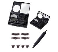 Veilna 3-in-1 Eyeliner Waterproof Smudge-Proof, Veilna Set de Tampons Pour Cils Inférieurs, Portable Eye Makeup Kit For Beginners, Lower Eyelash, Dual-Tone, Portable Design for Travel，Black
