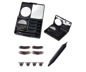 Veilna 3-in-1 Eyeliner Waterproof Smudge-Proof, Veilna Set de Tampons Pour Cils Inférieurs, Portable Eye Makeup Kit For Beginners, Lower Eyelash, Dual-Tone, Portable Design for Travel，Black
