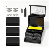 Veilna Eye Makeup Kit with Case,Veilna Beauty Black Box,Long Lasting Waterproof Portable for Travel,Maquillage Pour Les Yeux,Portable Eye Makeup Kit Quick-Drying Film-Forming Smudge-Proof Natural，3PC