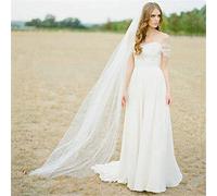 Veils de mariée Veaux à Un Seul Niveau 1 Niveau de mariée Chapelle de Mariage Veil traînant Les Accessoires de Mariage à Bord Long avec des Cristaux Peigne 2 * 1,5 m (Ivoire 2 * 1,5 m)