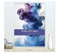 Veils of Color - Minimalist fluid art compositions (High Quality Premium Wall Calendar 2027 DIN A2 portrait),CALVENDO 12 Month Wall Calendar: Flowing colours in abstract motion