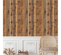 Veinage du Bois Papier Adhesif Meuble Mat Papier Peint Mural Film Vintage Planche Autocollant Wallpaper Rouleau Impermeable Stickers Collant Décoration pour Cuisine Tables Armoires Mur 0.52X3 M