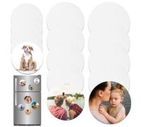 VEINARDYL Lot de 15 aimants vierges à sublimation pour réfrigérateur, 5,6 x 5,6 cm, 6,6 x 6,6 cm, 7,6 x 7,6 cm - Aimant de réfrigérateur pour maison, cuisine, four, mur, porte - 3 tailles (rond)