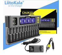 VeitoKala Lii-S12 12-Slot 18650 Chargeur de batterie Pour 20700 26650 21700 14500 10440 16340 1.2V 3.7V batterie - Type Lii-S12 and car