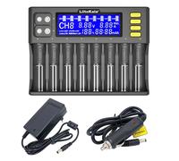 VeitoKala Lii-S8 Lii-500 Vérifier La Capacité De La Batterie 3.7V 1.2V Pour 18650 26650 21700 26700 18350 AA AAA 9V LCD Chargeur De Batterie - Type Lii-S8 Full Set-EU Plug