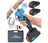Veitorld Sécateur Électrique Sans Fil 30mm, 2 Batteries 2000mAh, Brushless