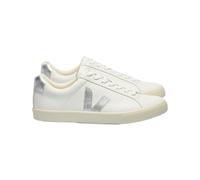 Veja Fair Trade - Chaussures en cuir - Esplar Logo Extra-White Silver pour Femme en Coton - Taille 41 - Blanc Blanc 41