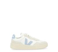 Veja, Femme, Chaussures, Blanc, Taille: 36 EU Baskets en cuir V-90 Logo Bleu