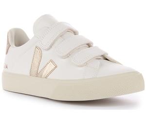 Veja Recife Chromefree Baskets en Cuir pour Homme Design élégant Triple Sangle, Bronze Blanc (EU 46)