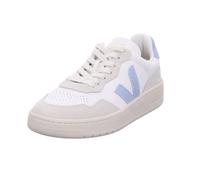 Veja V 90 Leather Women's Trainers with Suede Panel OT Leather Side Logo (Weiß Blau, EU 41)