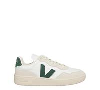 Veja V 90 Leather Women's Trainers with Suede Panel OT Leather Side Logo (Weiß Grün, EU 38)