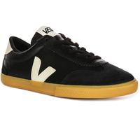 Veja Volley Années 70 En Cuir Baskets Pour Hommes En Noir Et Blanc UK 6 - 12