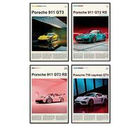 VejiA Poster de voiture sur toile 911 GT Turbo - Affiches pour chambre d'homme - Décoration esthétique (30,5 x 45,7 cm, sans cadre 04)
