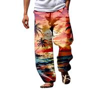 vejtmcc Pantalon baggy stretch long décontracté pour homme - Style punk - Style hawaïen - Pantalon de plage - Respirant, léger et confortable - Vêtement de tous les jours - Pantalon de survêtement