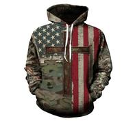 vejtmcc Pull d'hiver pour homme oversize, impression drapeau sweatshirt avec capuche pull à capuche pull à capuche imprimé, sweat à capuche basique décontracté hommes veste de survêtement d'extérieur